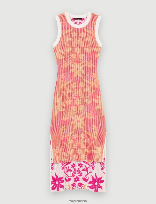 îmbrăcăminte Maje rochie reversibila imprimata femei roz de vis N2X2DF173